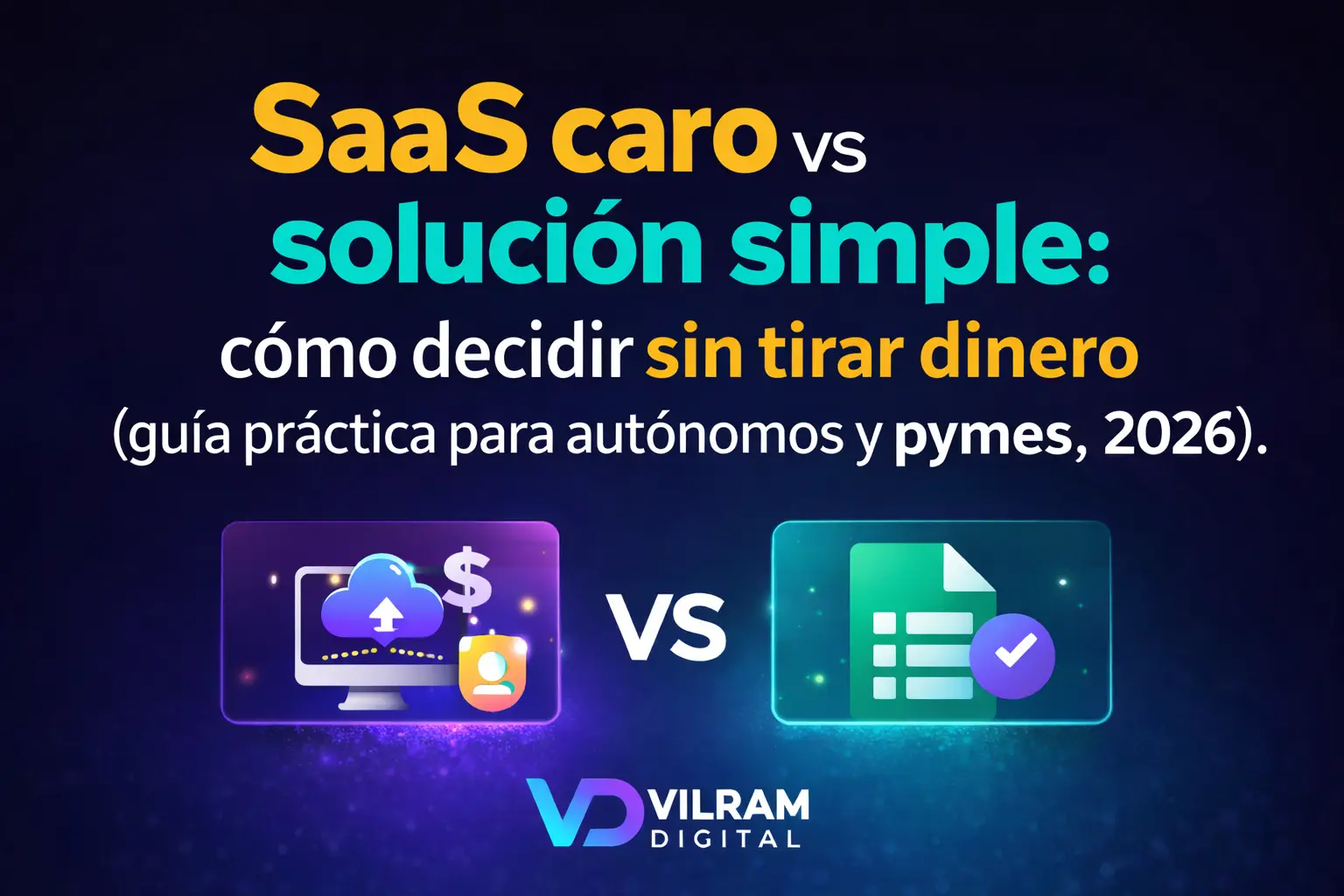 SaaS caro vs solución simple: cómo decidir sin tirar dinero (guía práctica para autónomos y pymes, 2026)