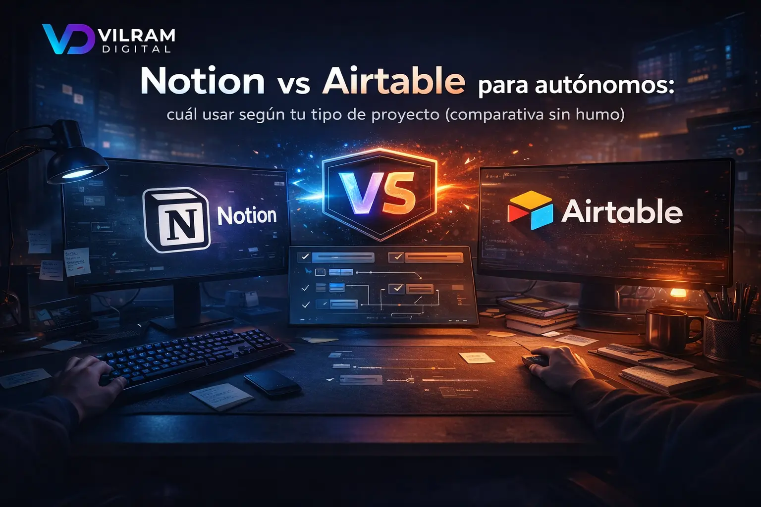 Notion vs Airtable para autónomos: cuál usar según tu tipo de proyecto (comparativa sin humo)